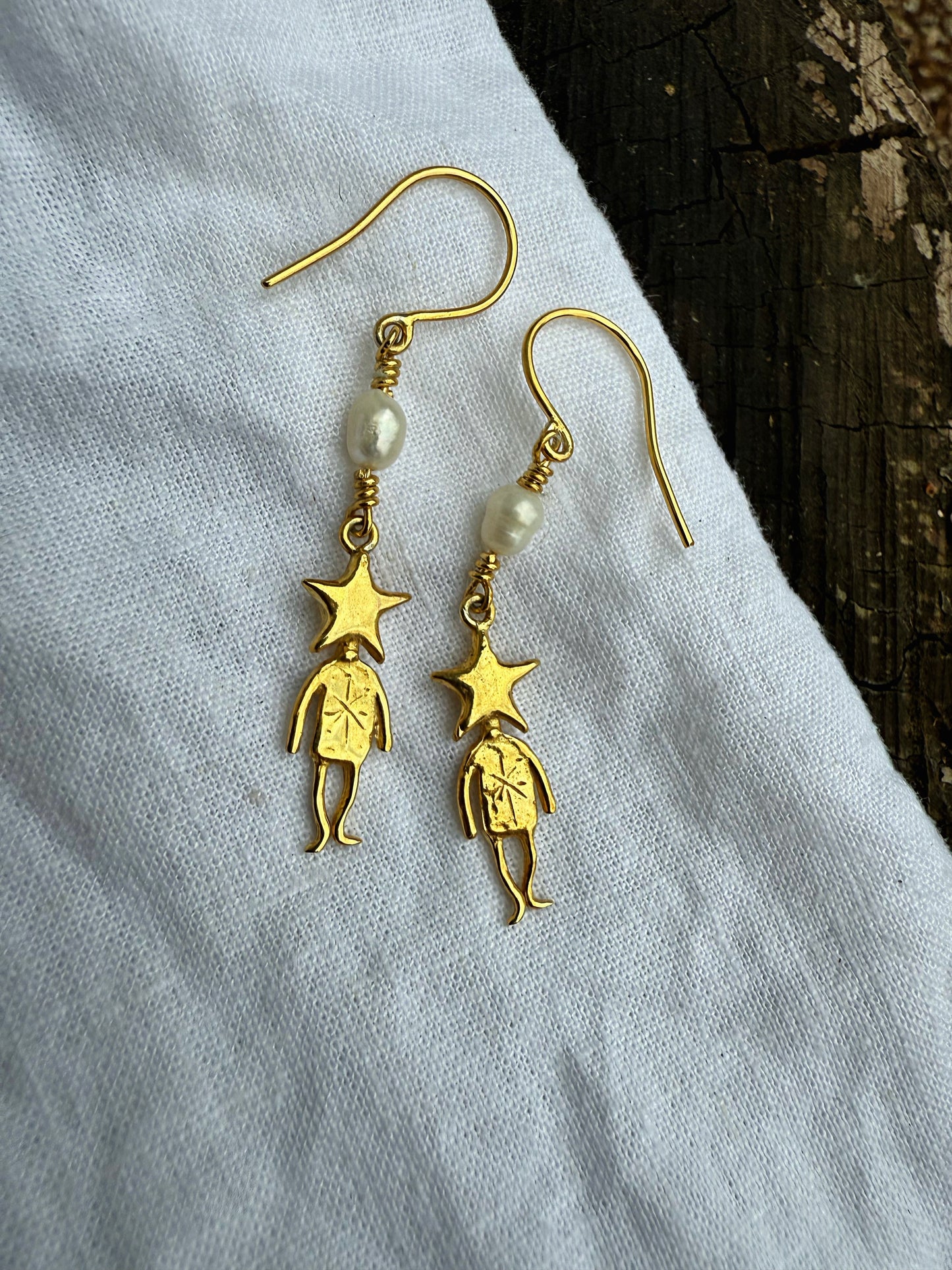STAR MAN PEARL DROP gold