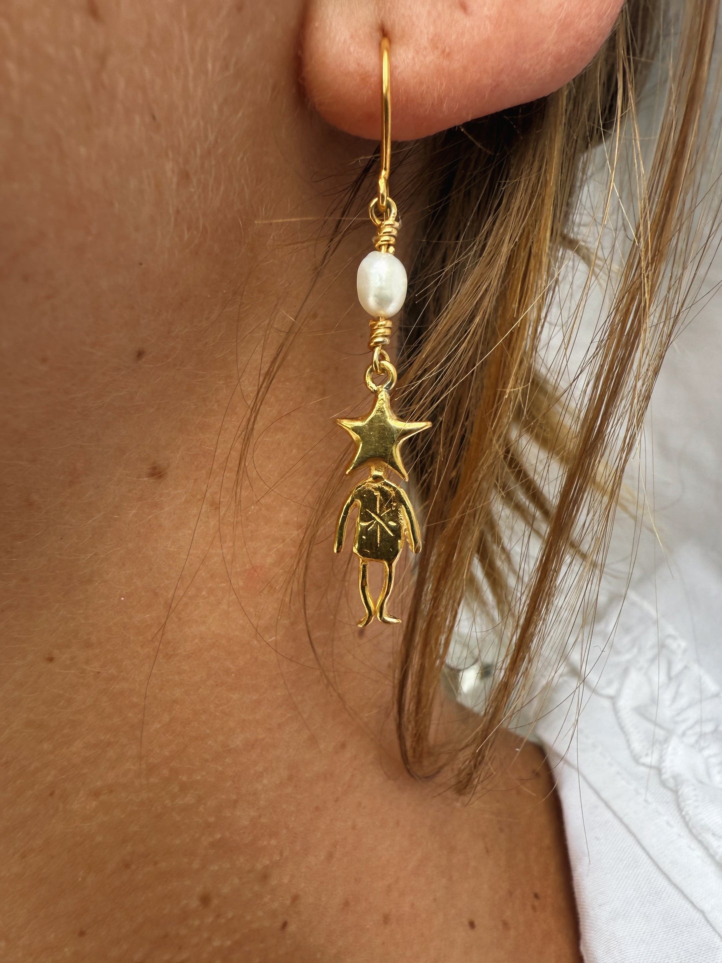 STAR MAN PEARL DROP gold