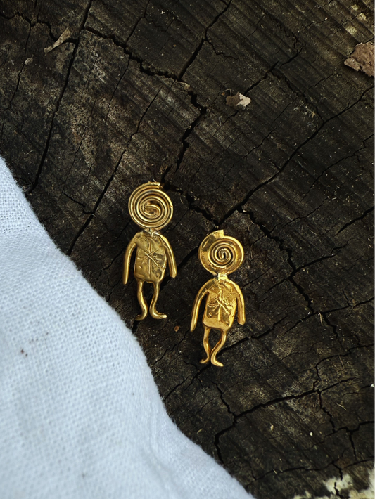 DIZZY MAN STUDS GOLD