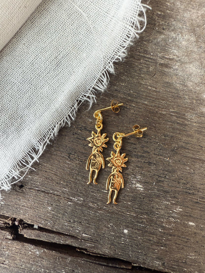 SUN MAN EARRINGS GOLD