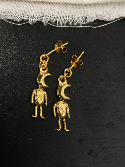 MOON MAN earrings  GOLD