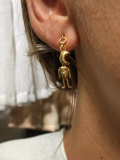 MOON MAN earrings  GOLD